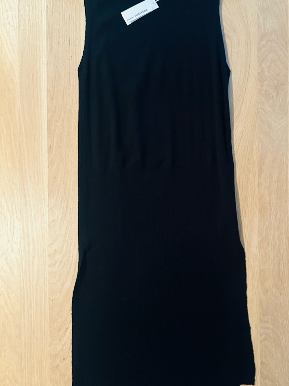 James Perse Edgy Black Sleeveless Knit Midi Dress, size 3 (L but runs small) New